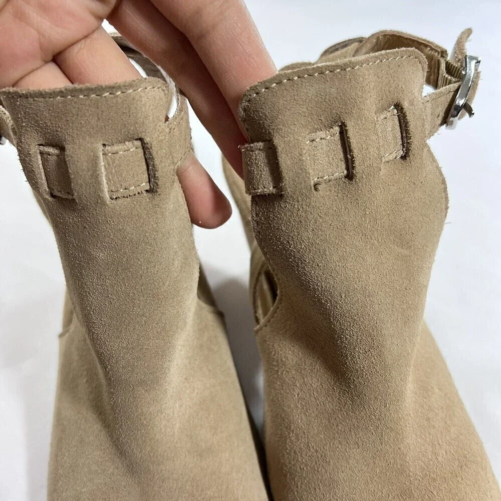 Latigo Simon Leather Suede‎ Closed-Toe Slingback sandal Booties Brown Size 8.5 M